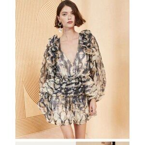 Ulla Johnson Blue and Cream Mini Dress